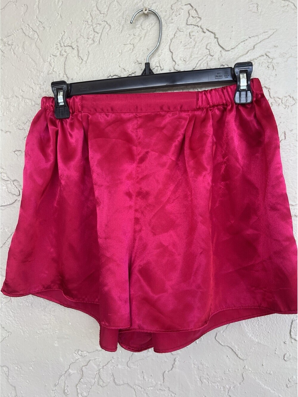 Victoria's Secret M Red Silky Satin Shorts Sleep Pajama Vintage Gold Label.